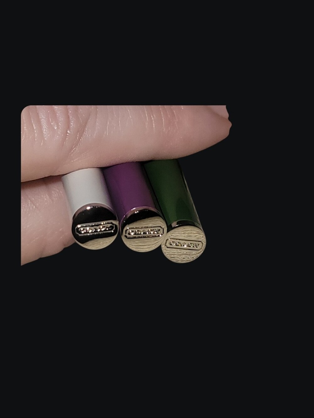 Coach Set of 3 Slim Pens in Green, Purple, and White Black Ink - Picture 2 of 3